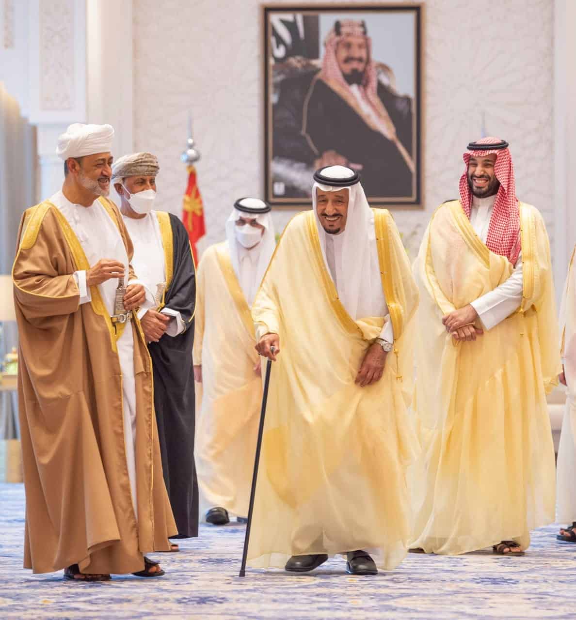 Saudi Omani Summit: King Salman, Crown Prince Mohammed bin Salman, and Sultan of Oman Haitham bin Tariq
