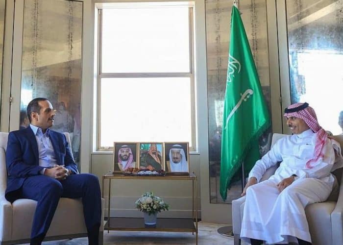 Saudi Foreign Minister meets his Qatari counterpart in New York