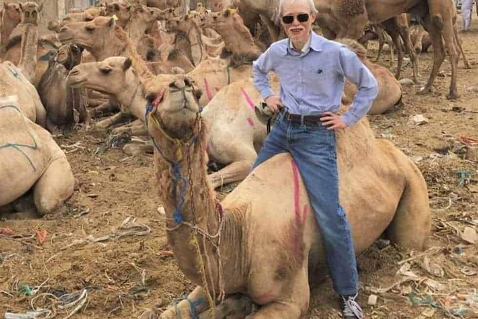 Japanese ambassador to Saudi Arabia goes on a camel tour in the desert