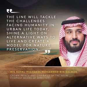 HRH Crown Prince announces the design of "The Line" city in NEOM