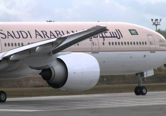 A Saudi plane lands in Pakistan after a bird collided with its engine