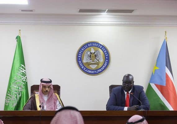 President of South Sudan receives Saudi Minister of Foreign Affairs