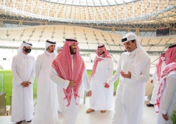 Saudi Crown Prince runs meetings with leaders during the World Cup opening ceremony