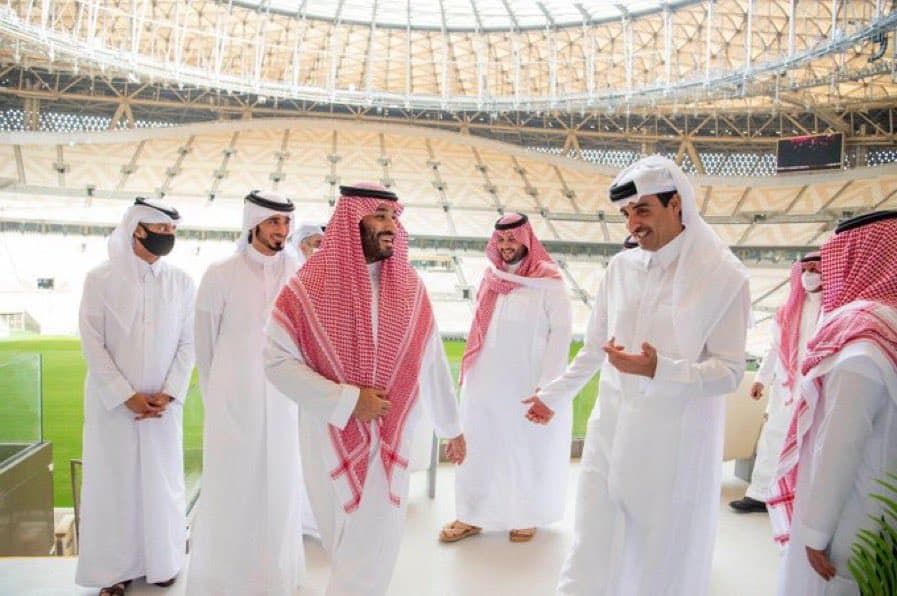 Saudi Crown Prince runs meetings with leaders during the World Cup opening ceremony