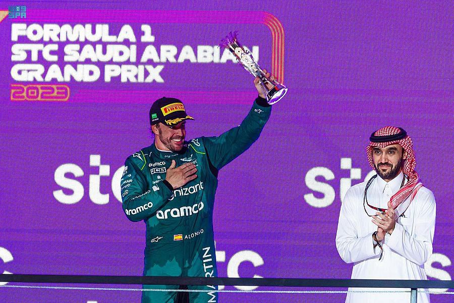 Saudi Sports Minister crowns Mexican Sergio Perez with the STC Formula Award
