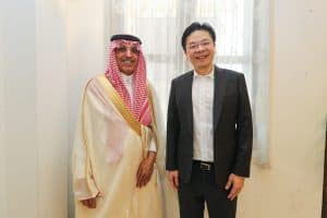 Saudi Minister of Finance Meets with Singapore Deputy Prime Minister and Minister of Finance