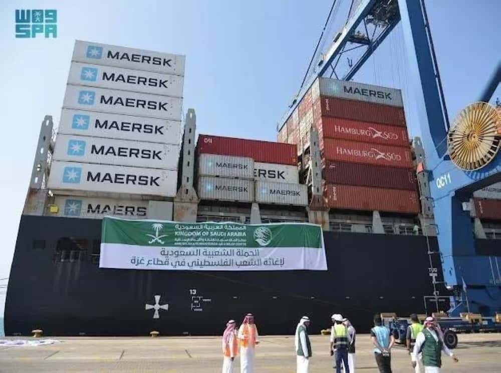 Third Saudi Relief Plane Arrives at Port Said