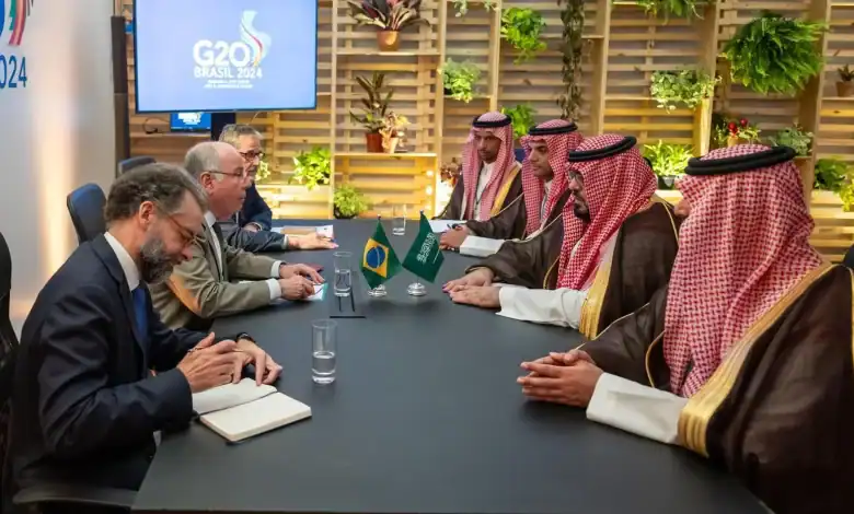 Saudi Minister of Economy in Talks with Brazilian FM ahead of G20 Brazil Summit