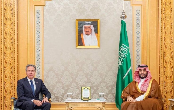 Saudi Crown Prince Receives US State Secretary in Riyadh
