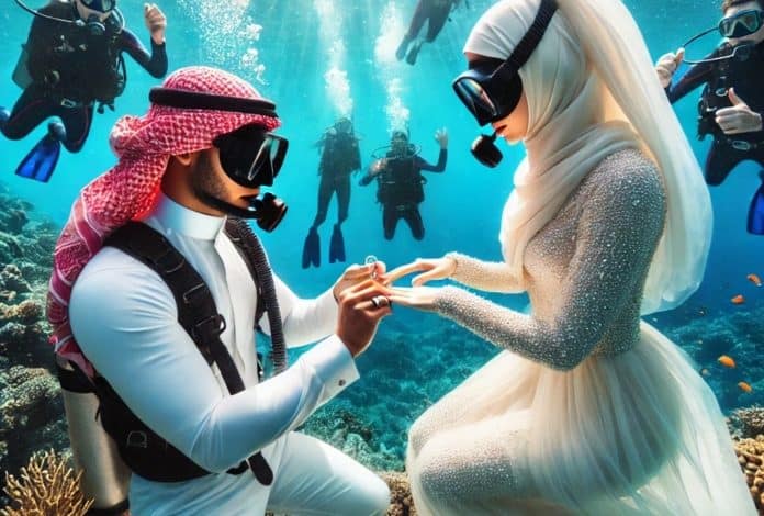 Underwater wedding