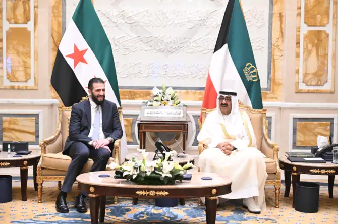 Official Visit: Syria’s Al-Sharaa Meets Kuwaiti Emir