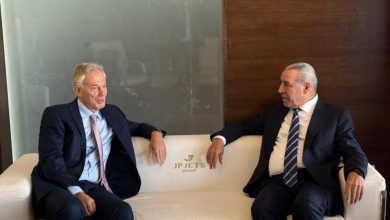 Palestinian VP, Tony Blair Discuss Gaza Administration in Ramallah