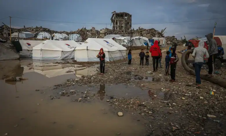 Heavy Rains Flood Tents Sheltering the Displaced, Kill Baby in Gaza