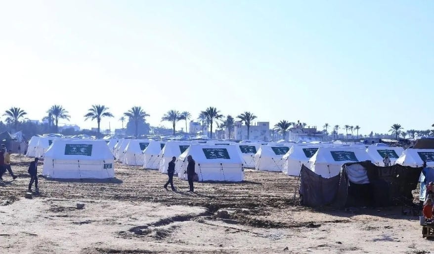 KSrelief Establishes Gaza Emergency Camp to Shelter Storm-Displaced Families