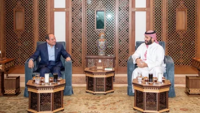 Egyptian President Meets Saudi Crown Prince in Jeddah