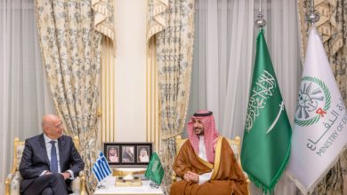 Saudi, Greek Defense Ministers Discuss Iranian Attacks Repercussions in Riyadh